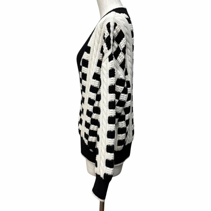 Excellent CHANEL sweater off white cashmere Women 42 P74123