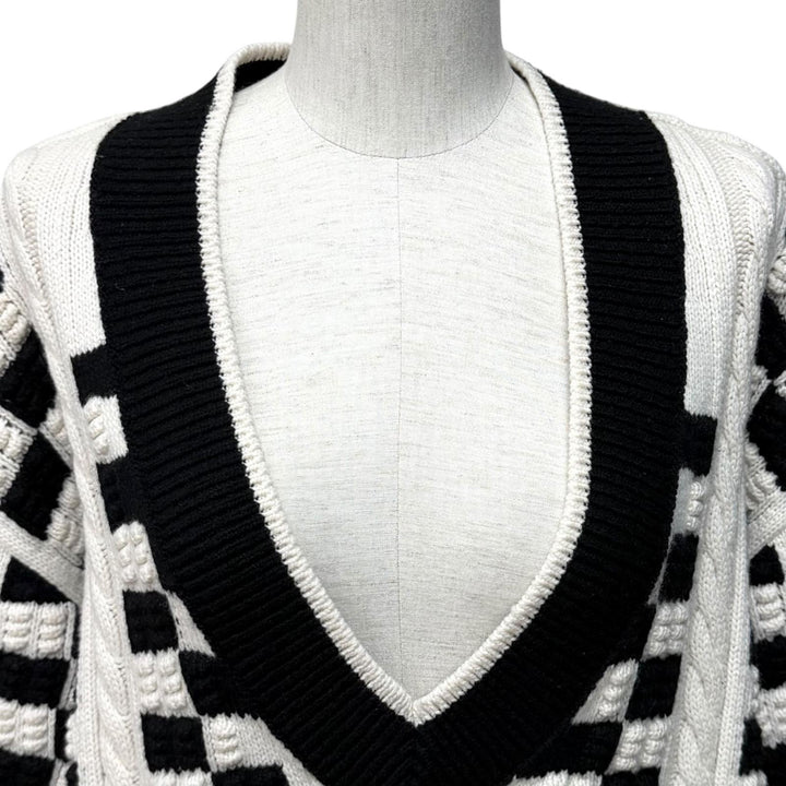 Excellent CHANEL sweater off white cashmere Women 42 P74123