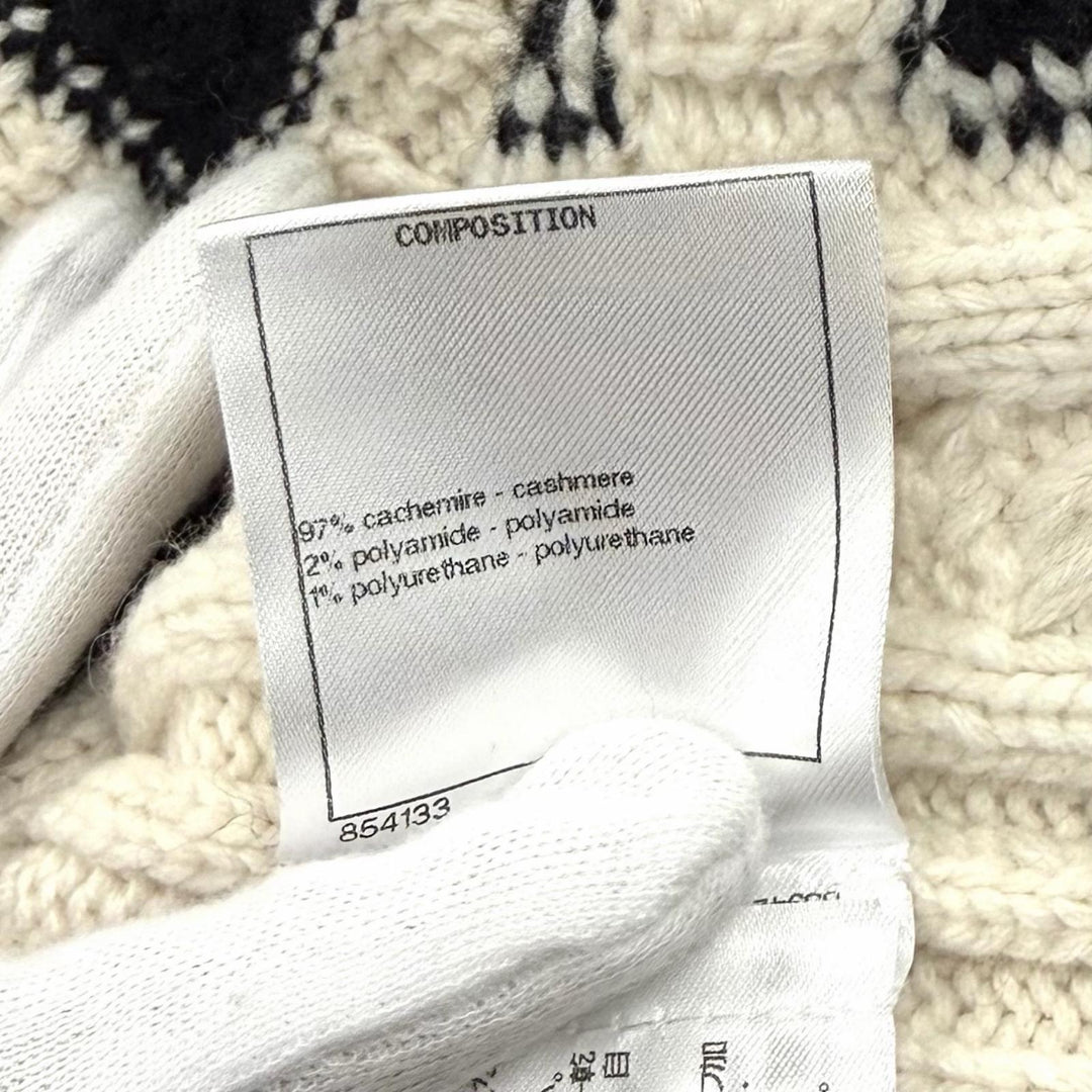 Excellent CHANEL sweater off white cashmere Women 42 P74123