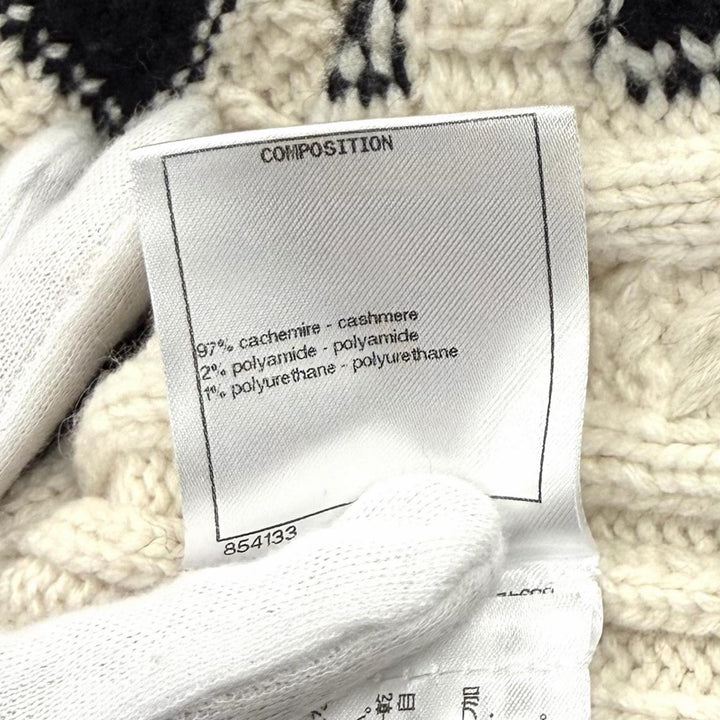 Excellent CHANEL sweater off white cashmere Women 42 P74123