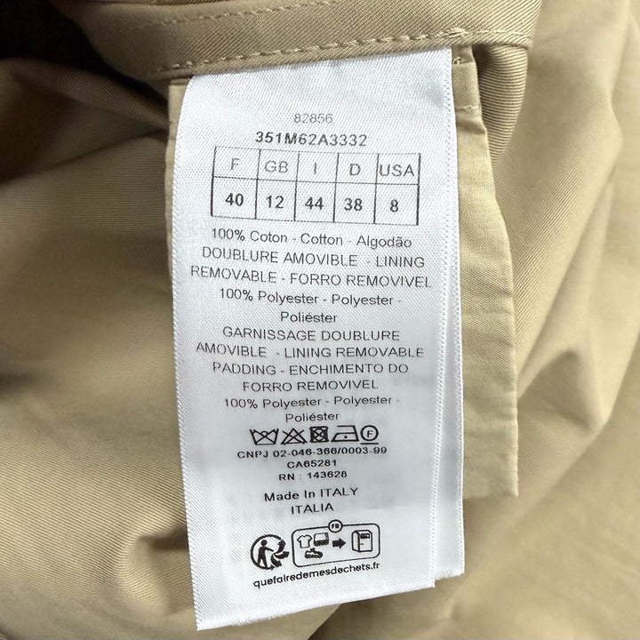 Excellent Christian Dior trench coat beige cotton Women 44 351M62A3332