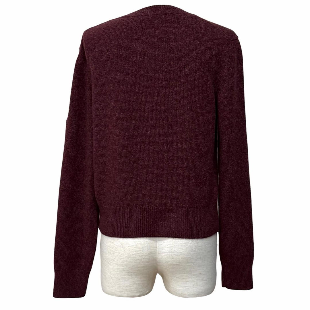 Excellent CHANEL knit Bordeaux cashmere Women 38 P77562