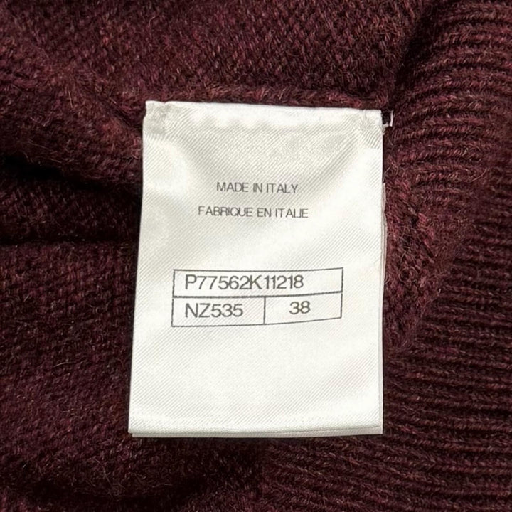 Excellent CHANEL knit Bordeaux cashmere Women 38 P77562