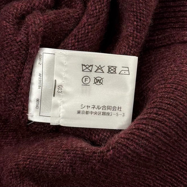 Excellent CHANEL knit Bordeaux cashmere Women 38 P77562