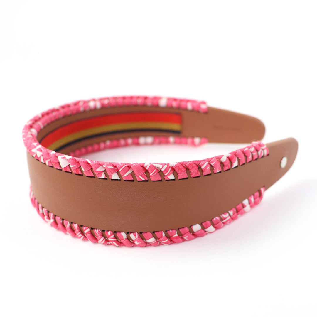 Excellent HERMES Katyusha Grace Serie Metal Leather Brown leather Women