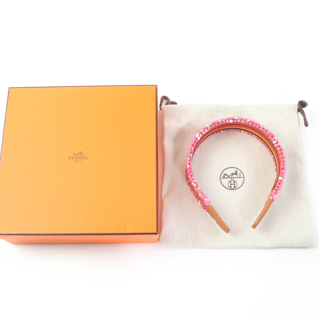 Excellent HERMES Katyusha Grace Serie Metal Leather Brown leather Women