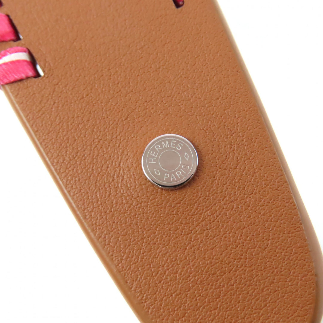Excellent HERMES Katyusha Grace Serie Metal Leather Brown leather Women