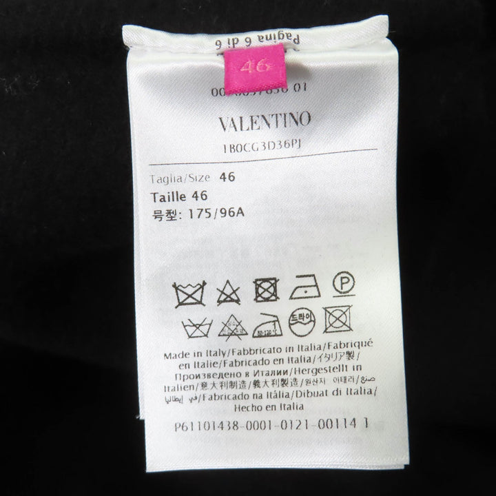 Excellent VALENTINO poncho black wool Women 46 1B0CG3D36PJ