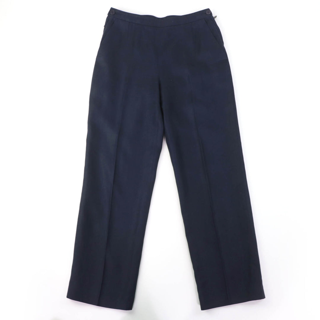Great HERMES Pants Margiela period H button center press Navy linen Women 40