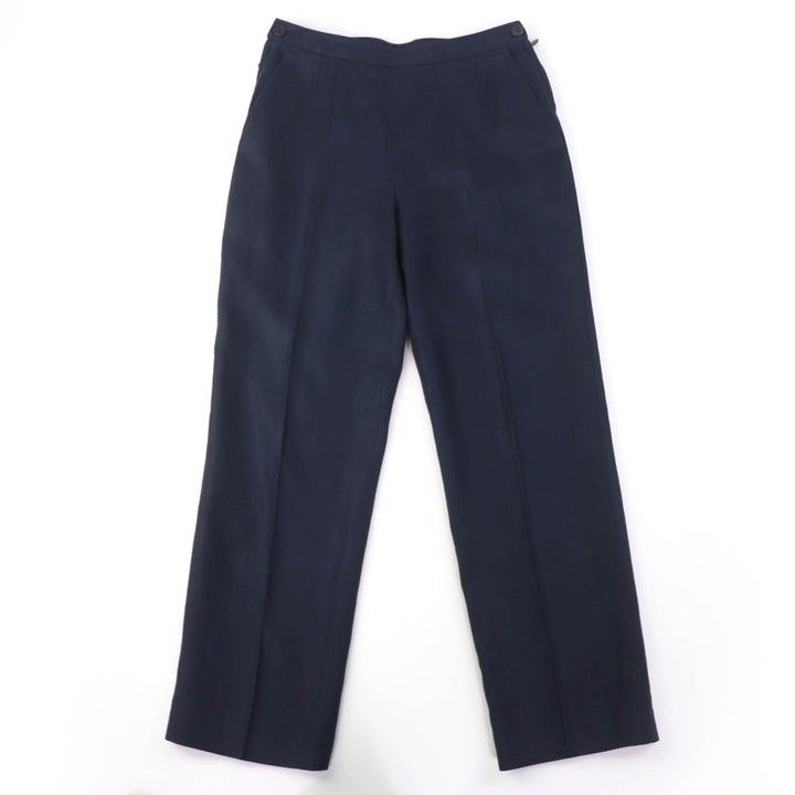 Great HERMES Pants Margiela period H button center press Navy linen Women 40