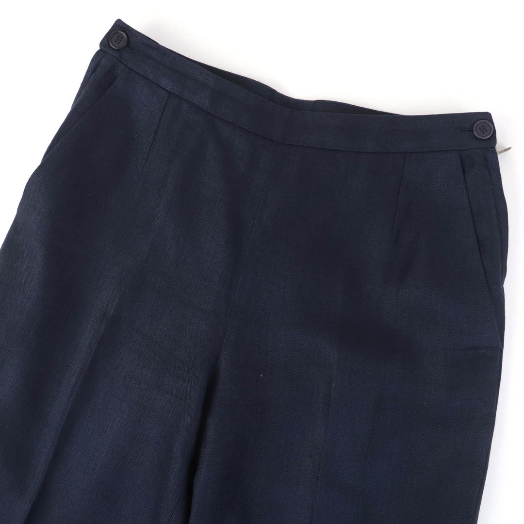 Great HERMES Pants Margiela period H button center press Navy linen Women 40