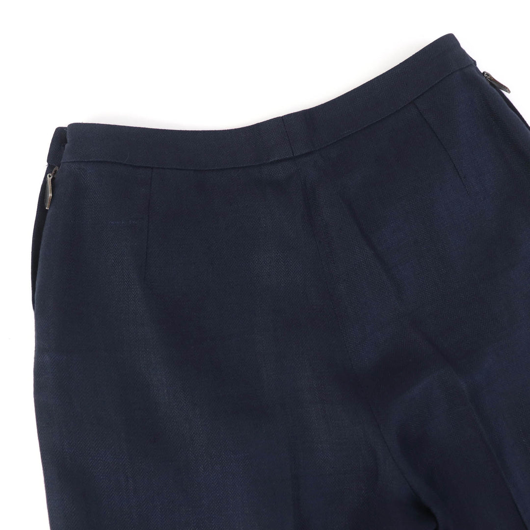 Great HERMES Pants Margiela period H button center press Navy linen Women 40