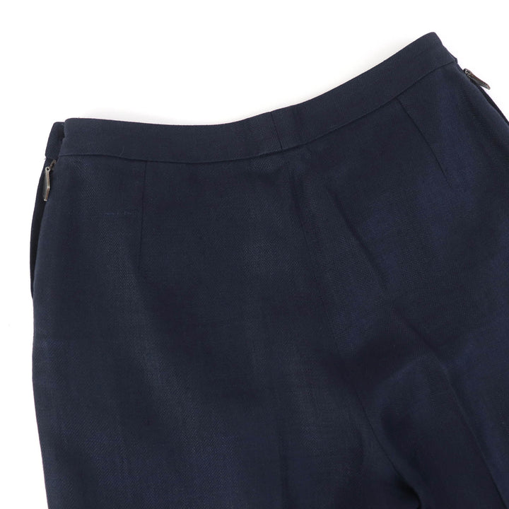 Great HERMES Pants Margiela period H button center press Navy linen Women 40
