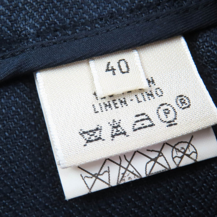 Great HERMES Pants Margiela period H button center press Navy linen Women 40