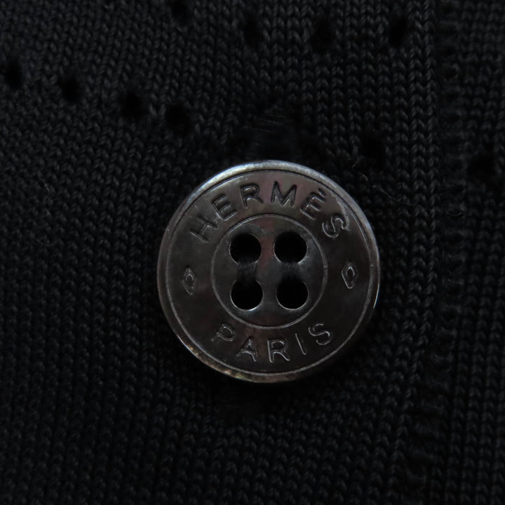 Excellent HERMES cardigan Serie Button H-Lift Long Sleeve Knit black Women 44