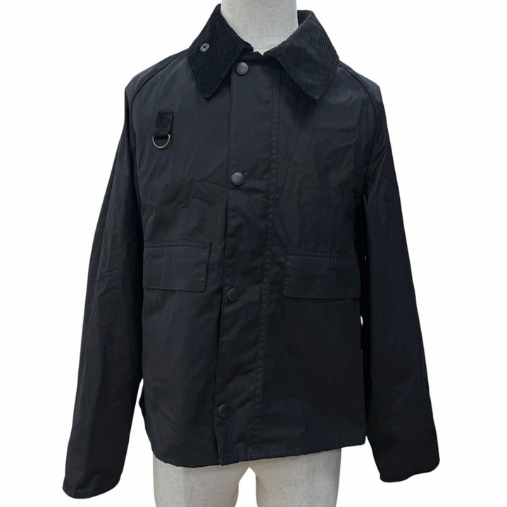 Excellent Barbour Jacket SPEY WAX JACKET Oiled corduroy collar black