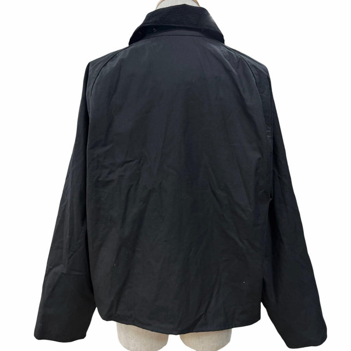Excellent Barbour Jacket SPEY WAX JACKET Oiled corduroy collar black