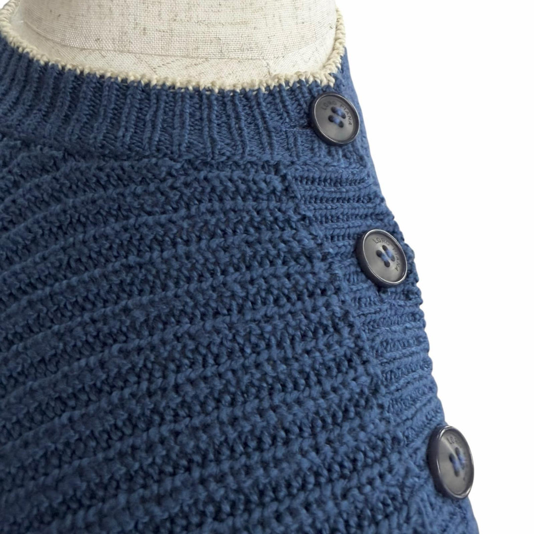 Great Loro Piana sweater Crew Neck Long Sleeve Knit blue cotton mens 48