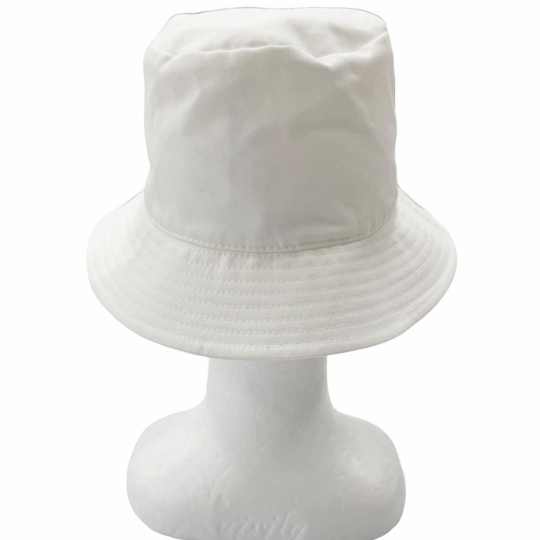 Excellent CELINE hat Logo print bucket hat white cotton mens