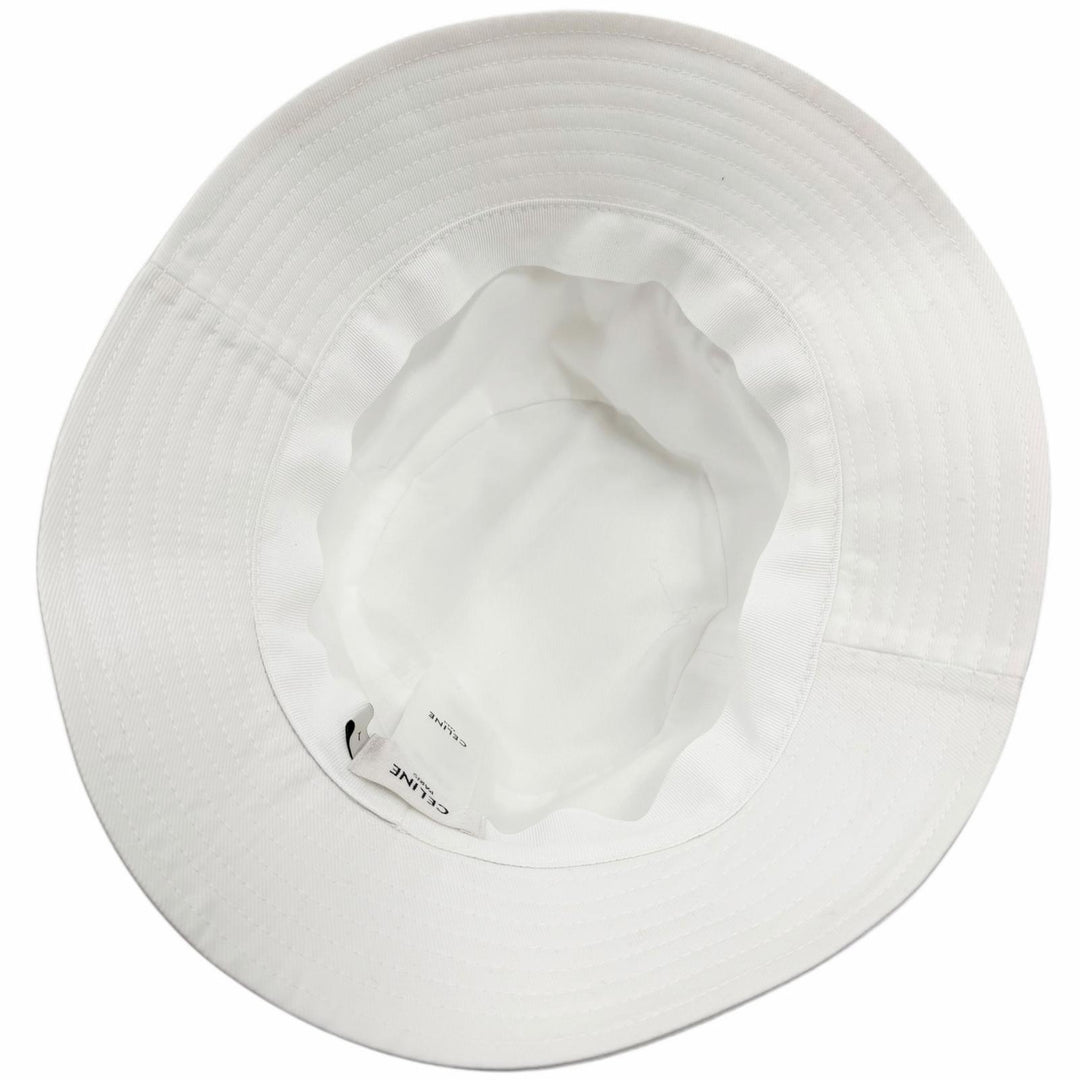 Excellent CELINE hat Logo print bucket hat white cotton mens