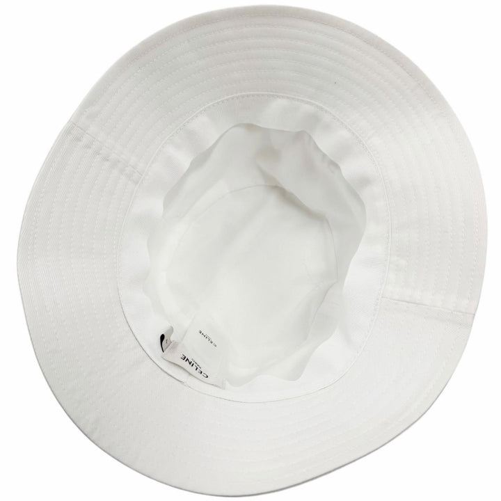 Excellent CELINE hat Logo print bucket hat white cotton mens