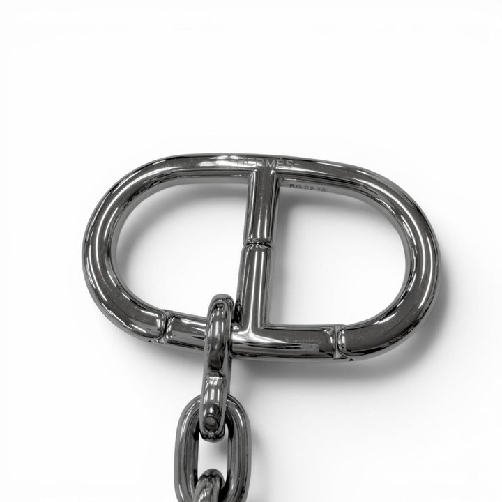 Excellent HERMES key ring Logo-emblazoned Chaine d'Ancre bag charm Silver