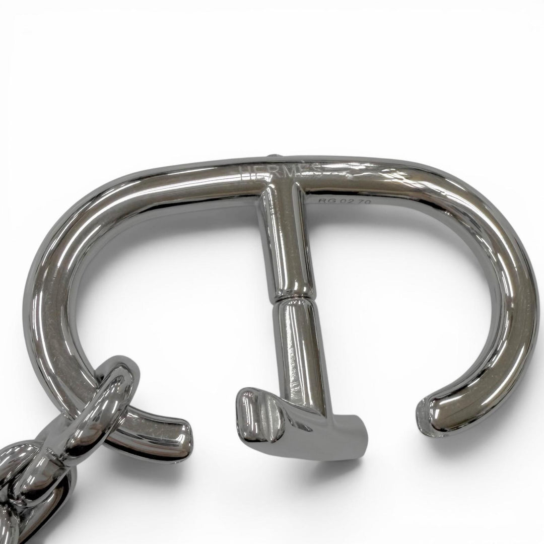 Excellent HERMES key ring Logo-emblazoned Chaine d'Ancre bag charm Silver