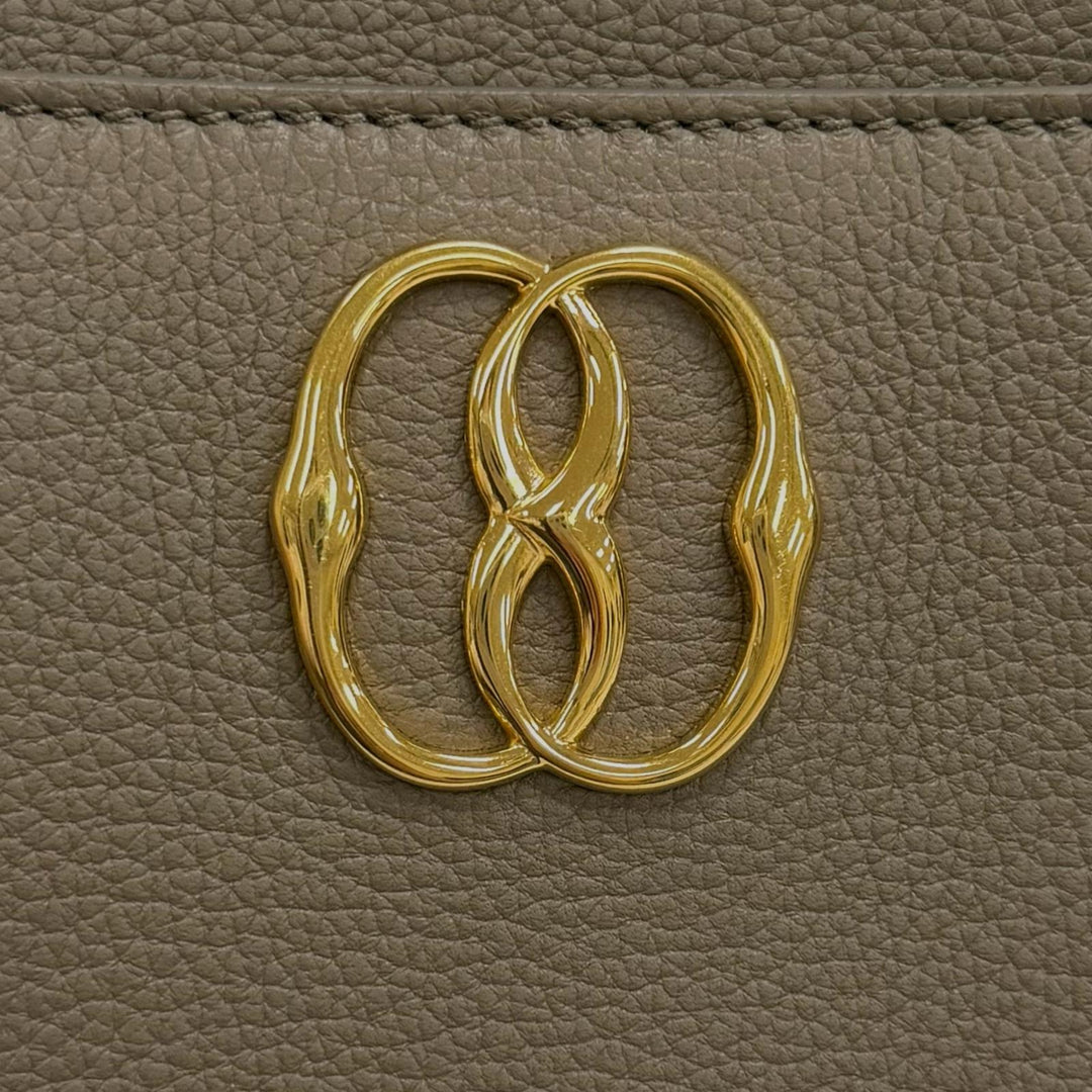 Excellent BALLY Shoulder Bag TRAPEZE SOFT Gold Metal Leather leather