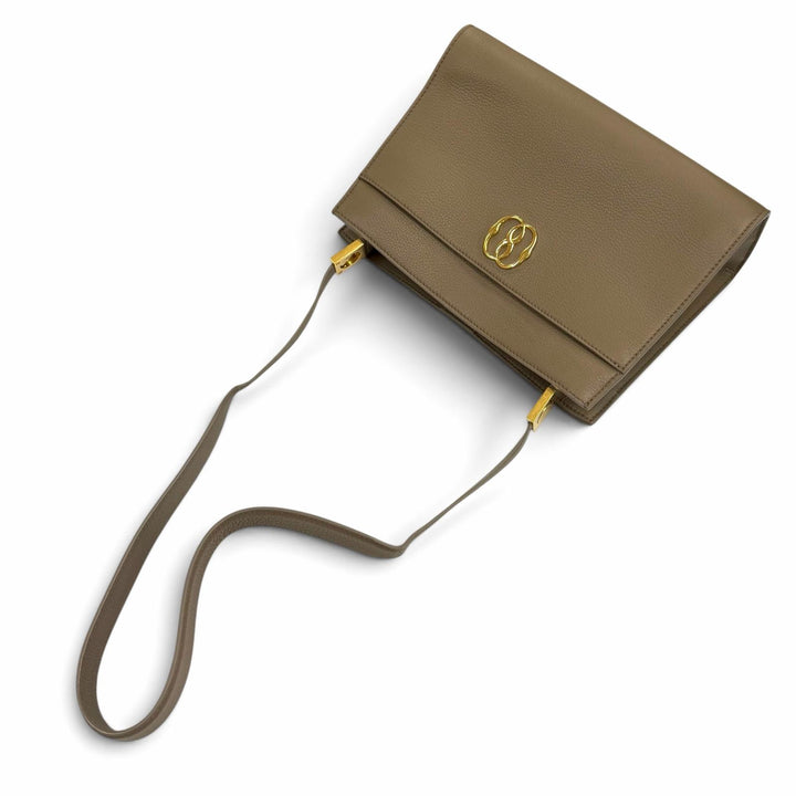 Excellent BALLY Shoulder Bag TRAPEZE SOFT Gold Metal Leather leather