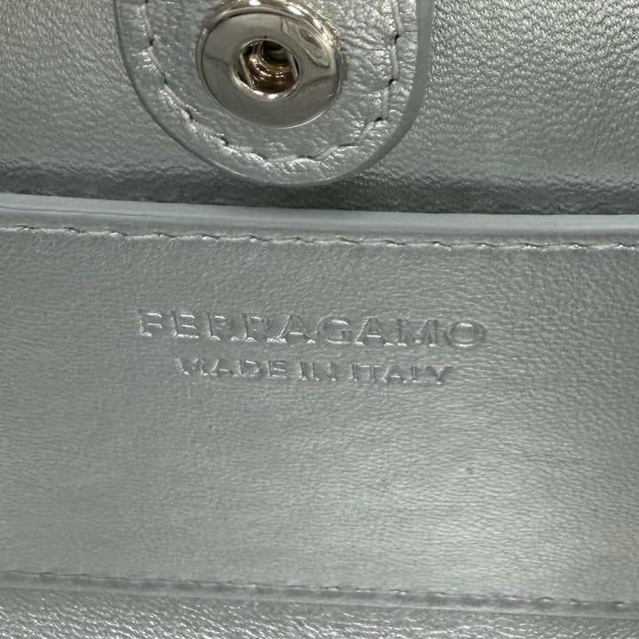 Excellent FERRAGAMO Shoulder Bag Wanda Mini Silver leather Women