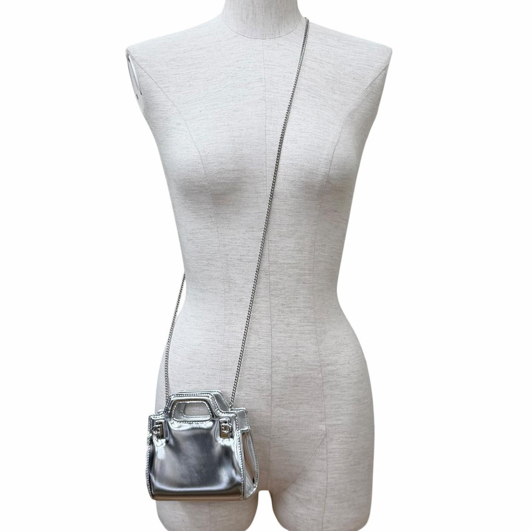 Excellent FERRAGAMO Shoulder Bag Wanda Mini Silver leather Women