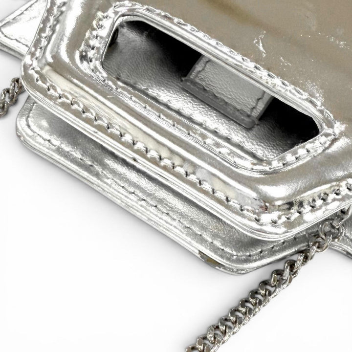 Excellent FERRAGAMO Shoulder Bag Wanda Mini Silver leather Women