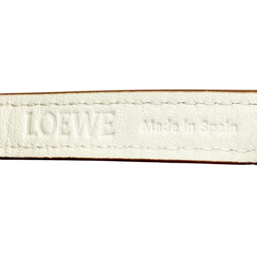 Excellent LOEWE Handbag BOLSO SQUARE BASK Anagram Square Basket Tote Bag Ivory