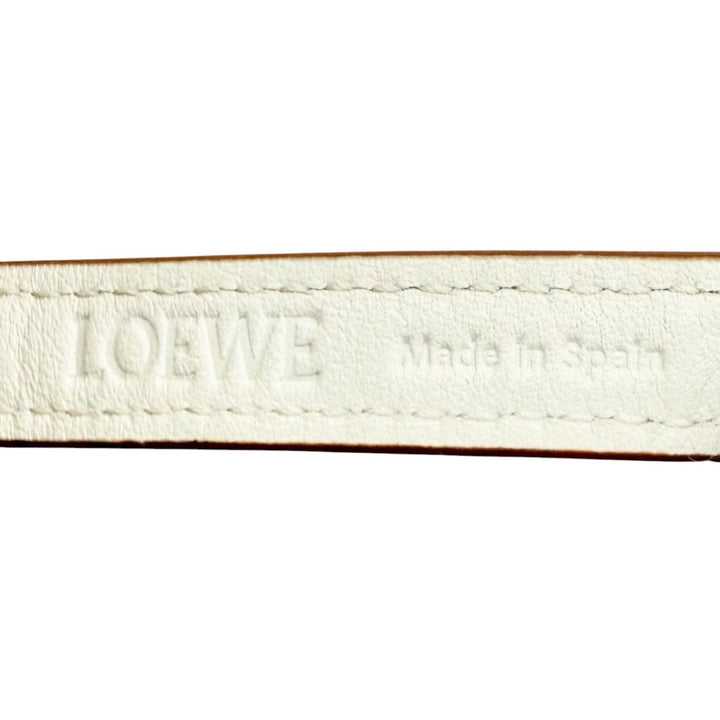 Excellent LOEWE Handbag BOLSO SQUARE BASK Anagram Square Basket Tote Bag Ivory