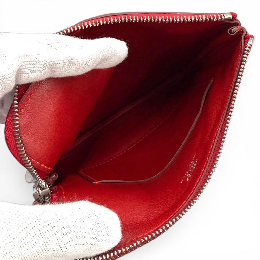 Excellent HERMES Pouch boyfriend pocket Round Zip Mini Pouch pink Vaux Swift