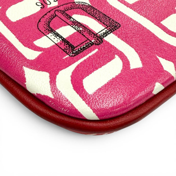 Excellent HERMES Pouch boyfriend pocket Round Zip Mini Pouch pink Vaux Swift
