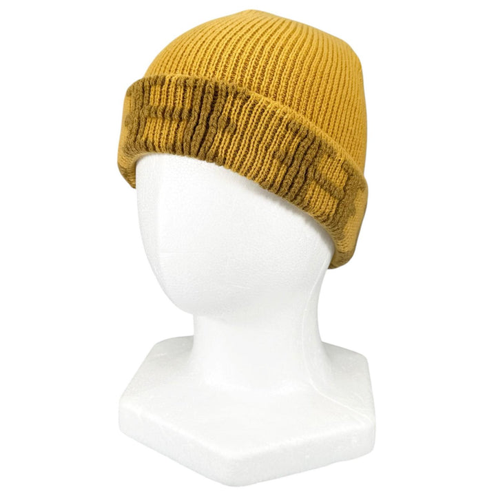 Excellent HERMES Knit cap Margiela-era H logo beanie mustard cashmere Women
