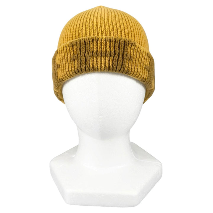 Excellent HERMES Knit cap Margiela-era H logo beanie mustard cashmere Women