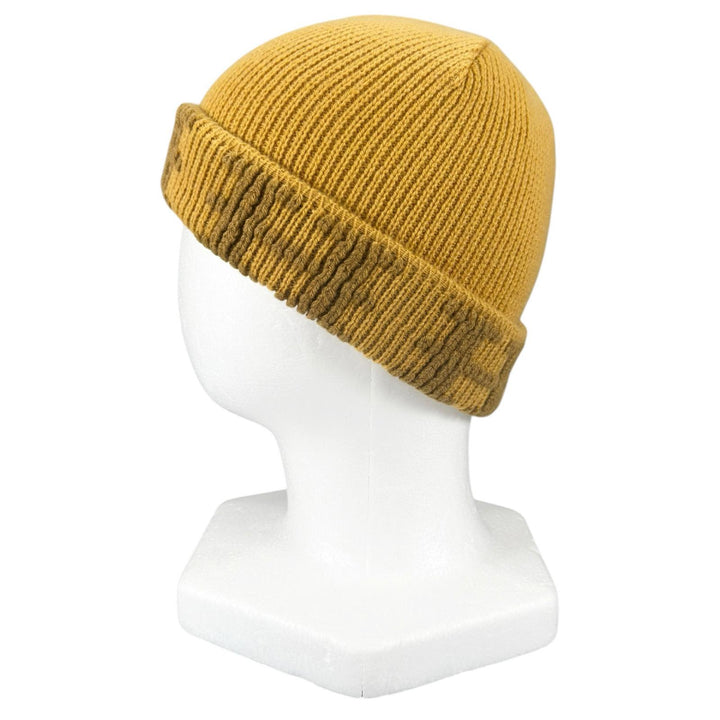 Excellent HERMES Knit cap Margiela-era H logo beanie mustard cashmere Women