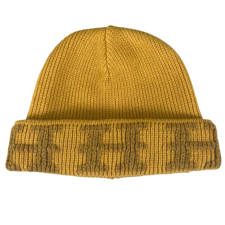 Excellent HERMES Knit cap Margiela-era H logo beanie mustard cashmere Women