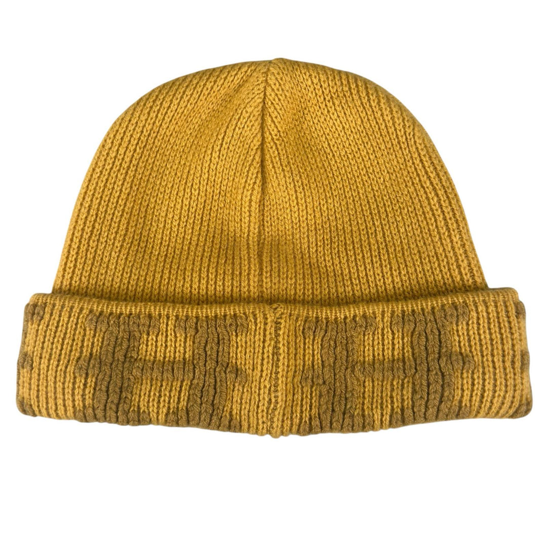 Excellent HERMES Knit cap Margiela-era H logo beanie mustard cashmere Women