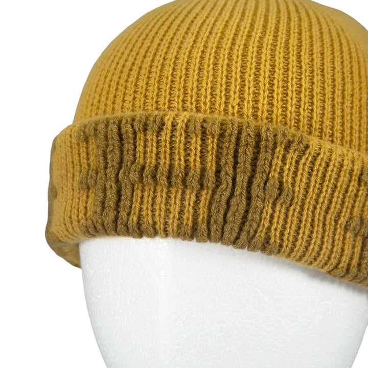 Excellent HERMES Knit cap Margiela-era H logo beanie mustard cashmere Women