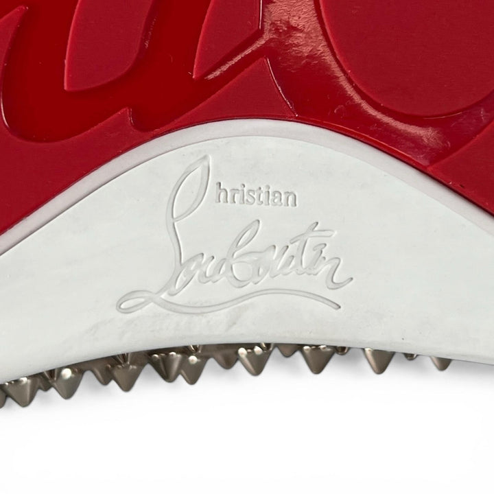 Excellent Christian Louboutin High cut sneakers LOUIS FLAT Spike studs beige