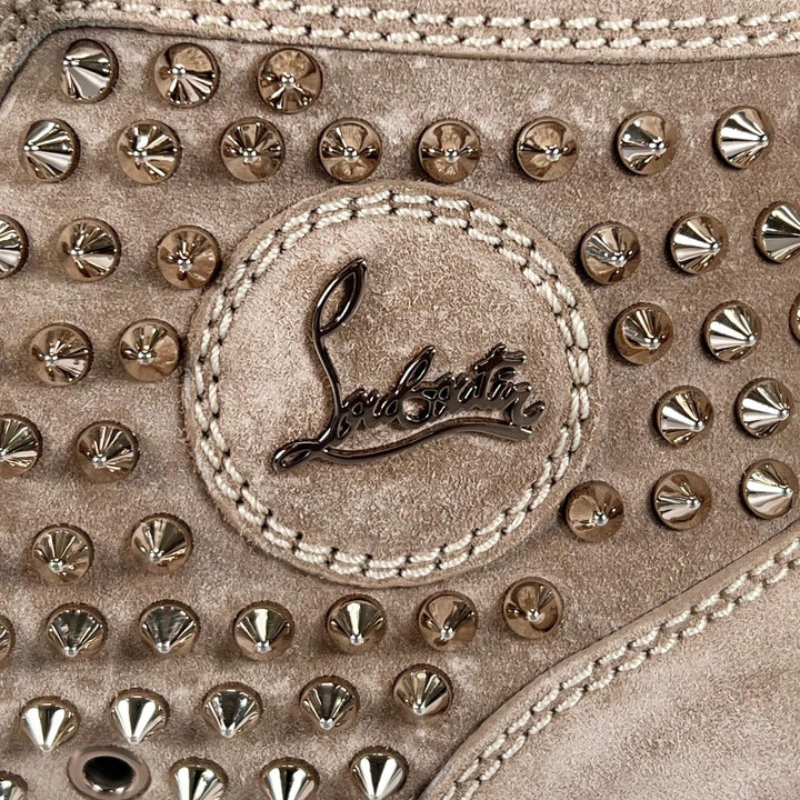 Excellent Christian Louboutin High cut sneakers LOUIS FLAT Spike studs beige