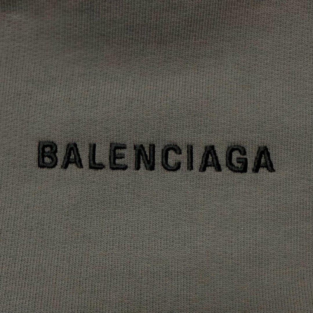 Excellent BALENCIAGA hoodie Logo embroidery pullover gray cotton mens M