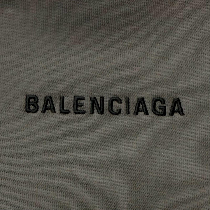 Excellent BALENCIAGA hoodie Logo embroidery pullover gray cotton mens M