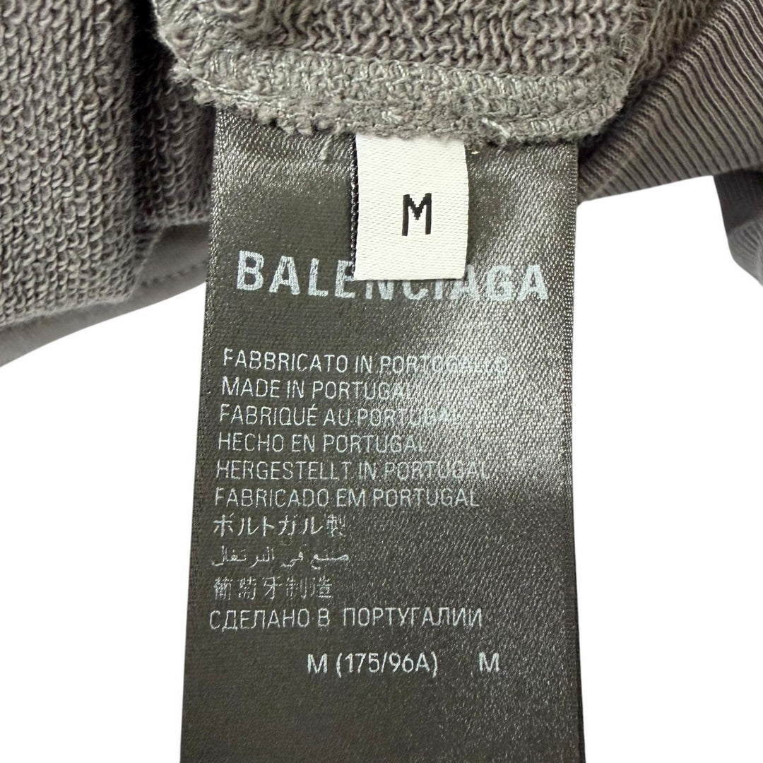 Excellent BALENCIAGA hoodie Logo embroidery pullover gray cotton mens M