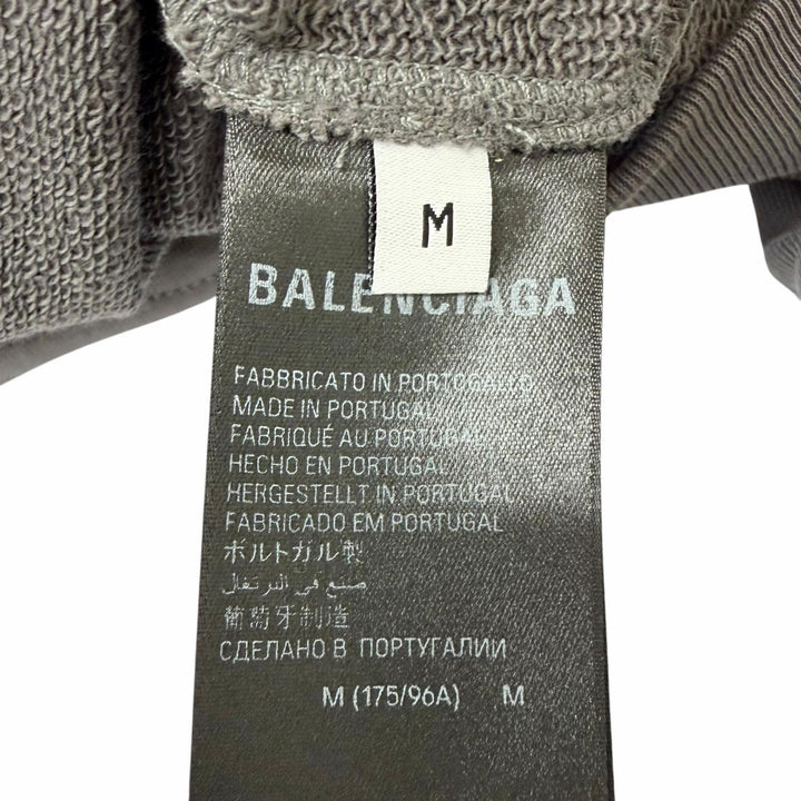 Excellent BALENCIAGA hoodie Logo embroidery pullover gray cotton mens M