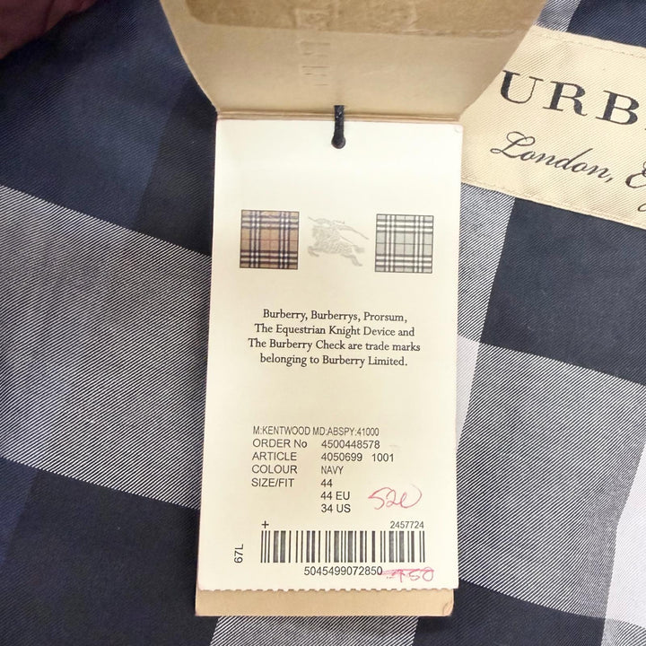 Pristine BURBERRY coat 3-WAY Checkered Lining Pattern Navy cotton mens 4050699