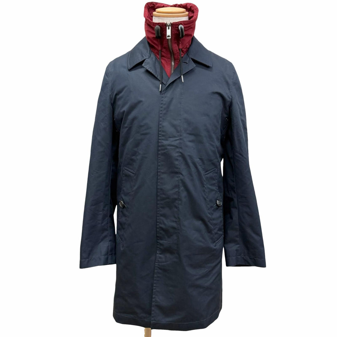 Pristine BURBERRY coat 3-WAY Checkered Lining Pattern Navy cotton mens 4050699